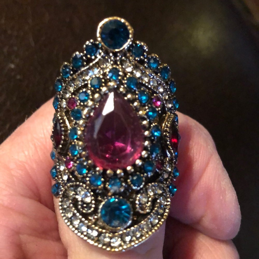 Turkish Handmade Gold Plated Crystal Ring